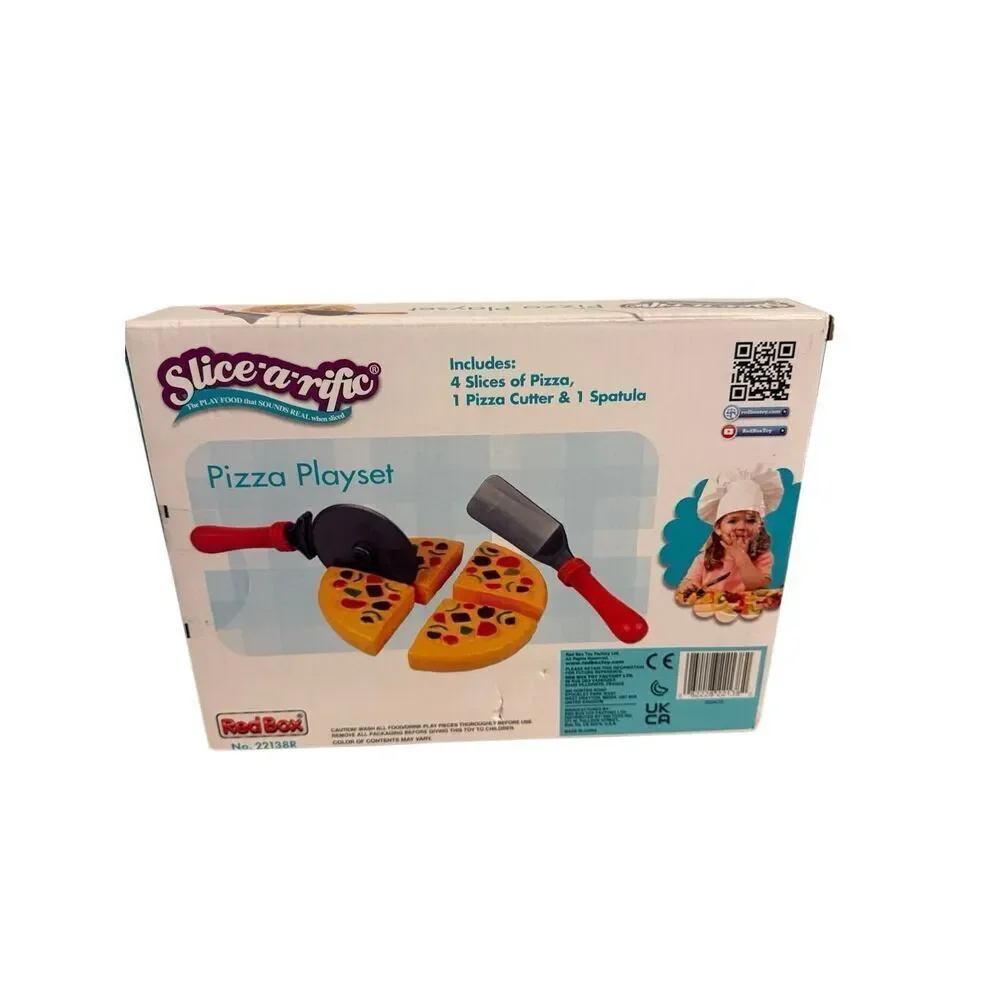Brand New Red Box Slice-a-rific Pizza Play Set Pretend Toy Play Food 6 Pcs